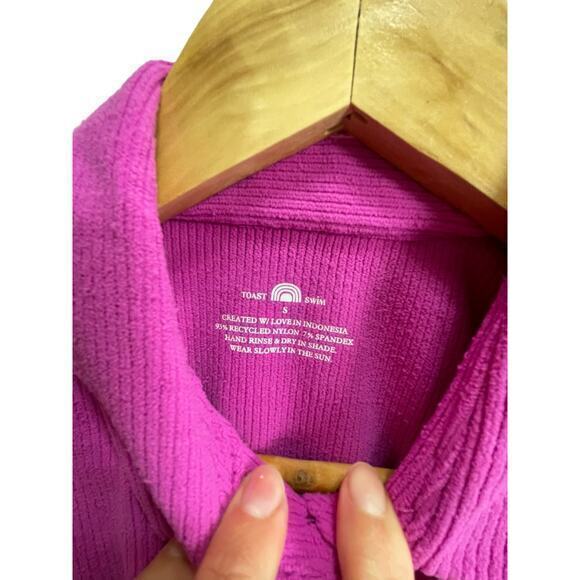 NWT Toast Swim Oversized, Relaxed Short Sleeve Collared Button Up Top - Picture 2 of 8